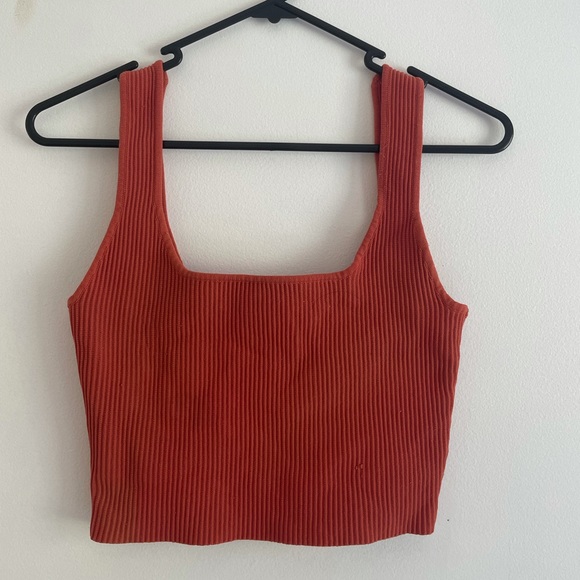 Glassons Tops - Burnt Orange ribbed top